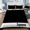 Supreme Black White Logo Brand Bedding Set Bedspread Home Decor Bedroom Luxury