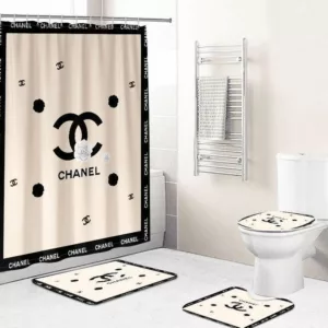 Chanel Beige Bathroom Set Luxury Fashion Brand Bath Mat Hypebeast Home Decor