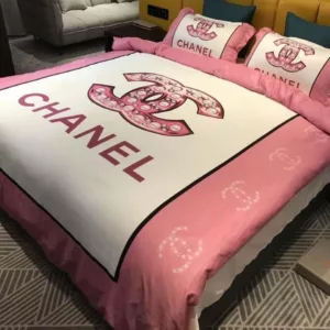 Chanel Pinky Logo Brand Bedding Set Bedroom Home Decor Luxury Bedspread