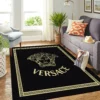 Versace Black Rectangle Rug Luxury Fashion Brand Area Carpet Door Mat Home Decor