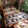 Burberry Checked Khaki Logo Brand Bedding Set Luxury Bedroom Home Decor Bedspread