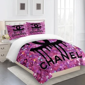 Chanel Kle Logo Brand Bedding Set Bedspread Luxury Bedroom Home Decor