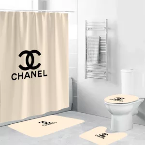 Chanel Beige Clasic Bathroom Set Hypebeast Bath Mat Luxury Fashion Brand Home Decor