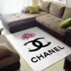 Chanel Flower Rectangle Rug Door Mat Area Carpet Fashion Brand Home Decor Luxury