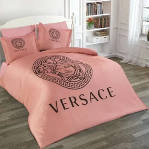 Versace Pinky Logo Brand Bedding Set Home Decor Bedroom Bedspread Luxury