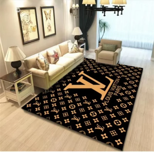 Louis Vuitton Paris Rectangle Rug Luxury Door Mat Area Carpet Fashion Brand Home Decor