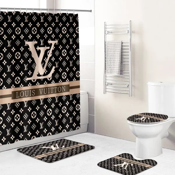 Louis Vuitton Monogram Bathroom Set Home Decor Bath Mat Luxury Fashion Brand Hypebeast