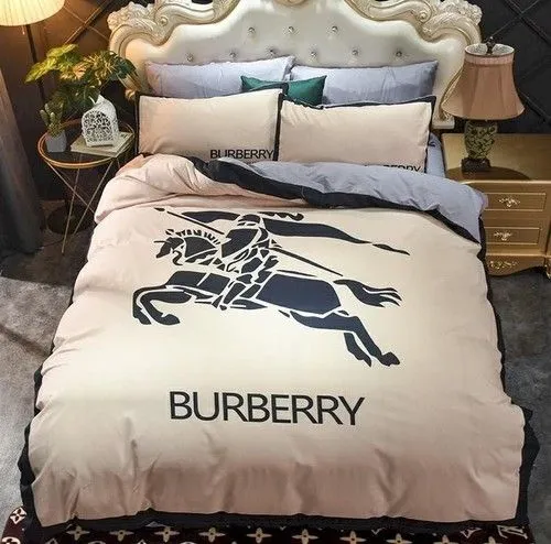 Burberry Logo Brand Bedding Set Home Decor Luxury Bedroom Bedspread