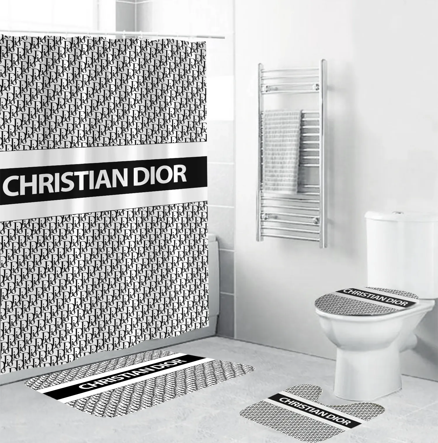 Dior Bathroom Set Luxury Fashion Brand Hypebeast Bath Mat Home Decor