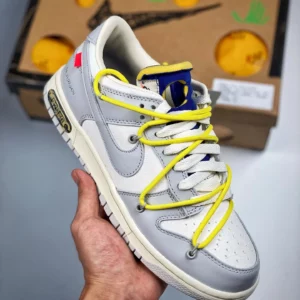 Off-White x Nike Dunk Low 27 of 50 Sail Grey For Sale