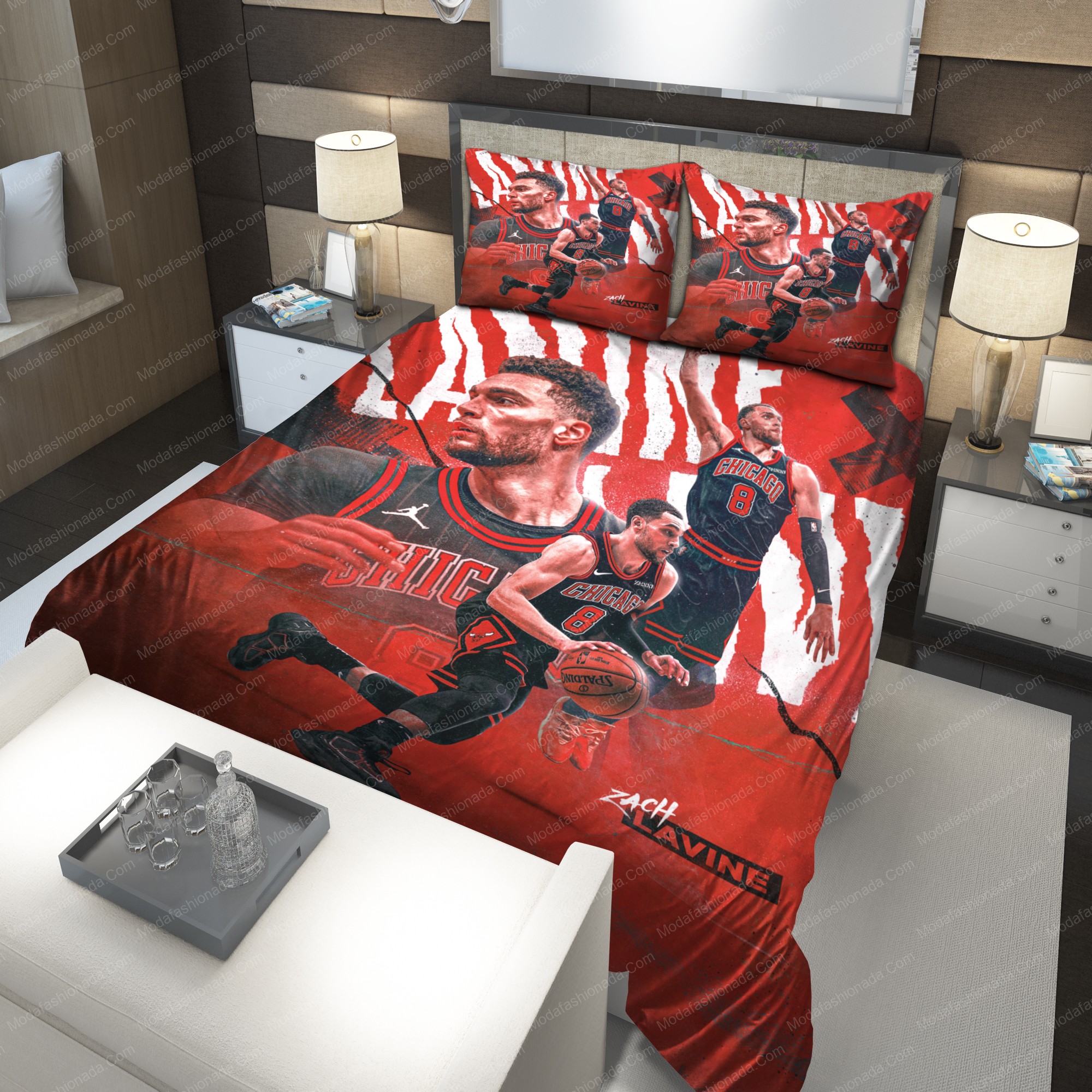 Zach Lavine Chicago Bulls Nba 204 Logo Type 1049 Bedding Sets Sporty Bedroom Home Decor