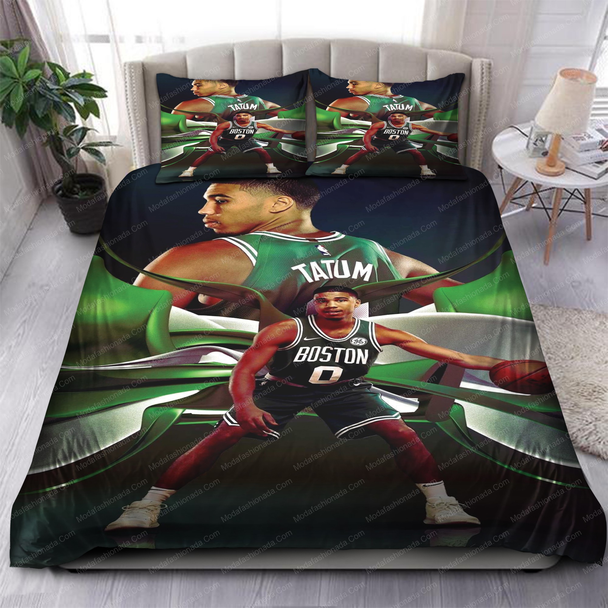 Jayson Tatum Boston Celtics Nba 135 Logo Type 1100 Bedding Sets Sporty Bedroom Home Decor