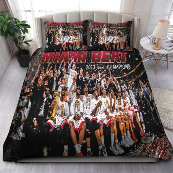 Miami Heat 2013 Nba Finals Champions 35 Logo Type 1213 Bedding Sets Sporty Bedroom Home Decor