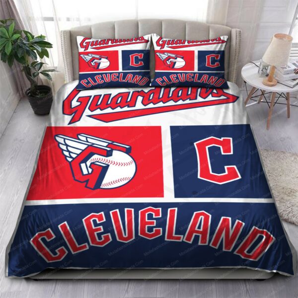 Cleveland Guardians Mlb 84 Logo Type 1395 Bedding Sets Sporty Bedroom Home Decor