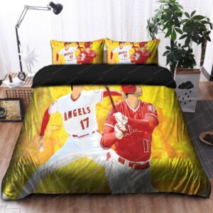 Shohei Ohtani Los Angeles Angels Mlb 35 Logo Type 1425 Bedding Sets Sporty Bedroom Home Decor