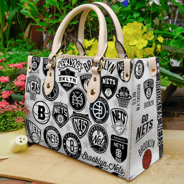 Brooklyn Nets 2 Women Leather Hand Bag