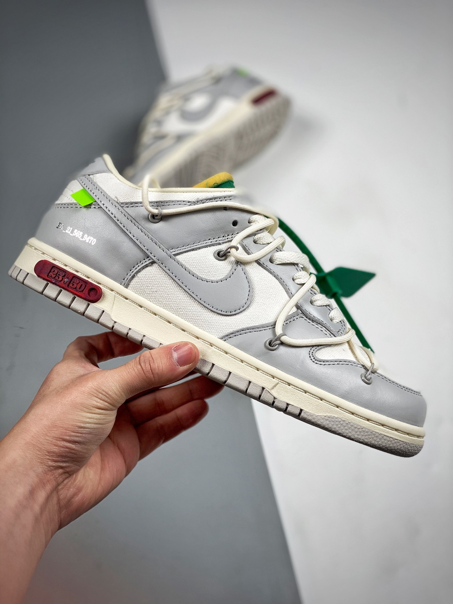 Off-White x Nike Dunk Low 25 of 50 Sail Neutral Grey Pale Ivory For Sale