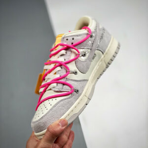 Off-White x Nike Dunk Low 17 of 50 Sail Neutral Grey Hyper Pink For Sale