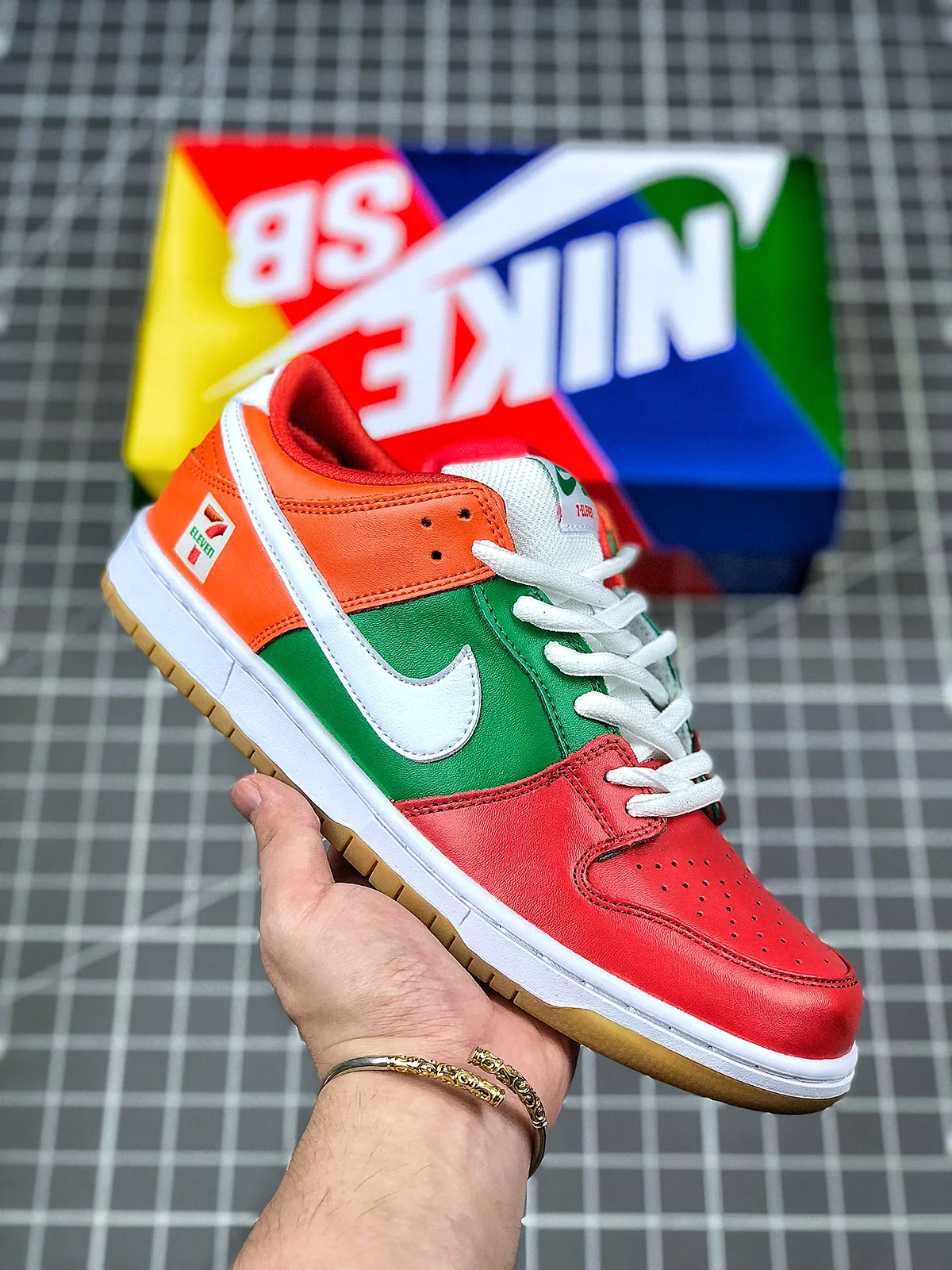 7-Eleven x Nike SB Dunk Low Red Green Orange For Sale