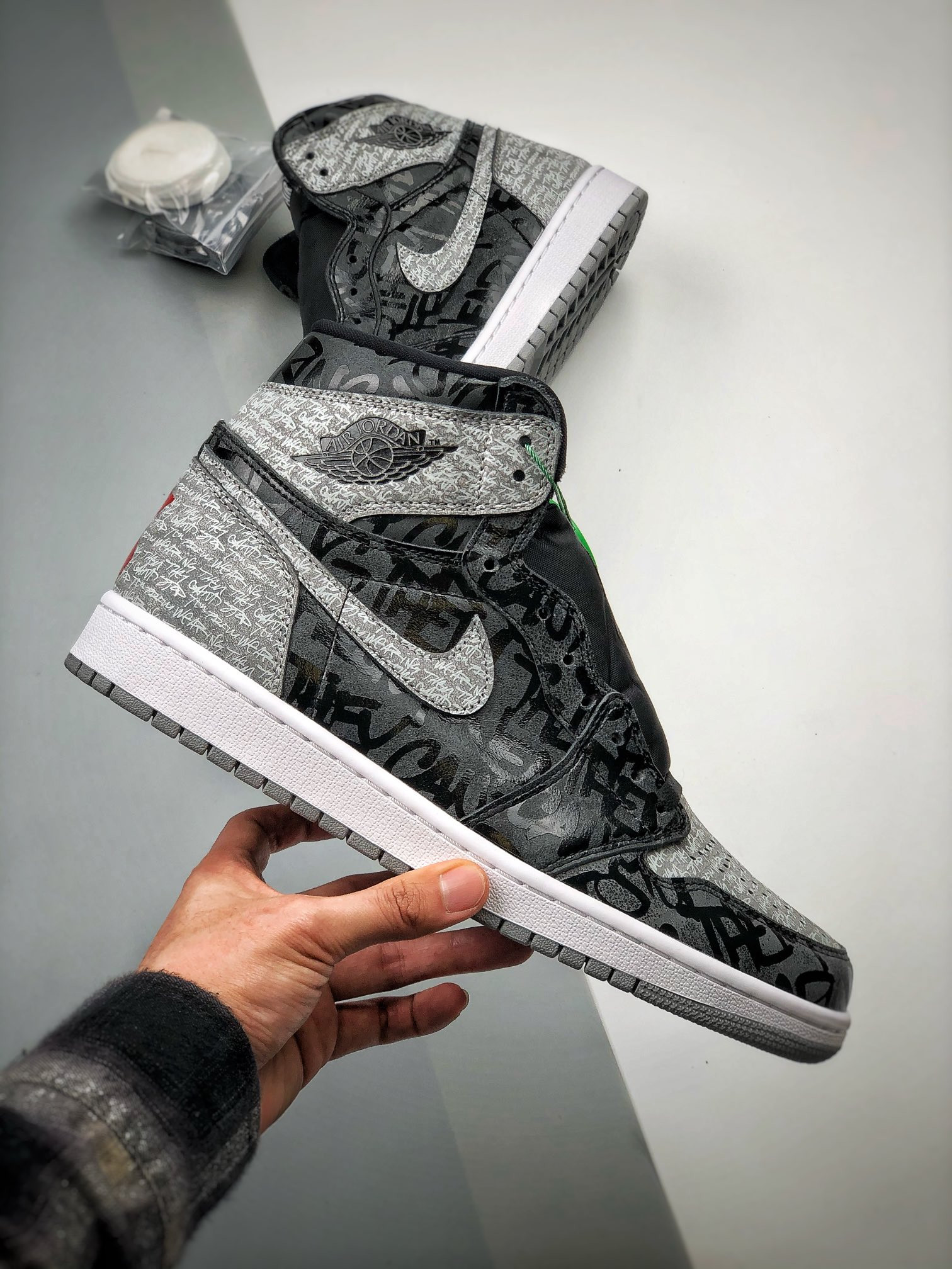 Air Jordan 1 High OG Rebellionaire Black White-Particle Grey For Sale