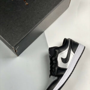 Air Jordan 1 Low Silver Toe Black Metallic Silver-White For Sale