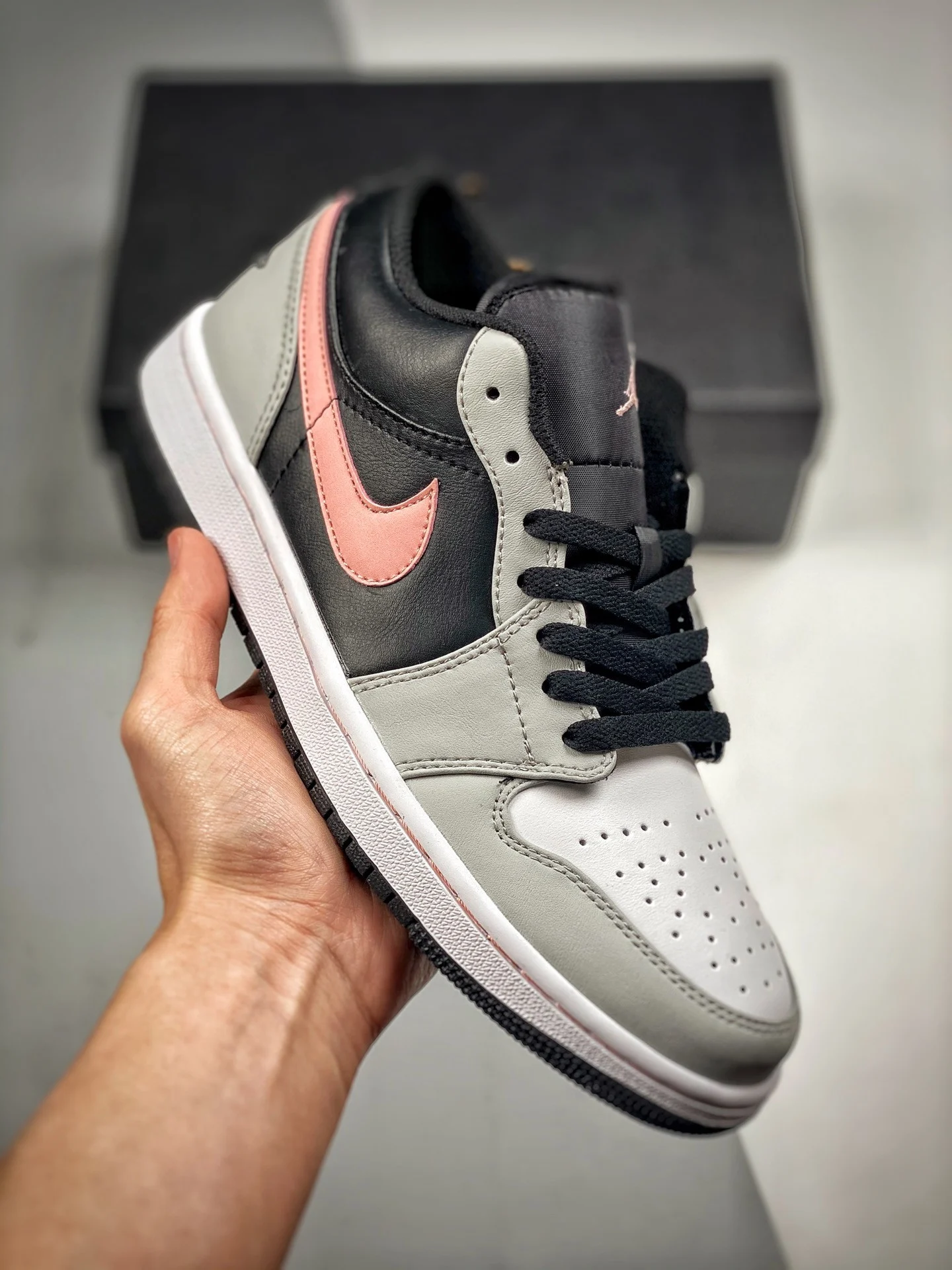 Air Jordan 1 Low Black Grey Pink 553558-062 For Sale