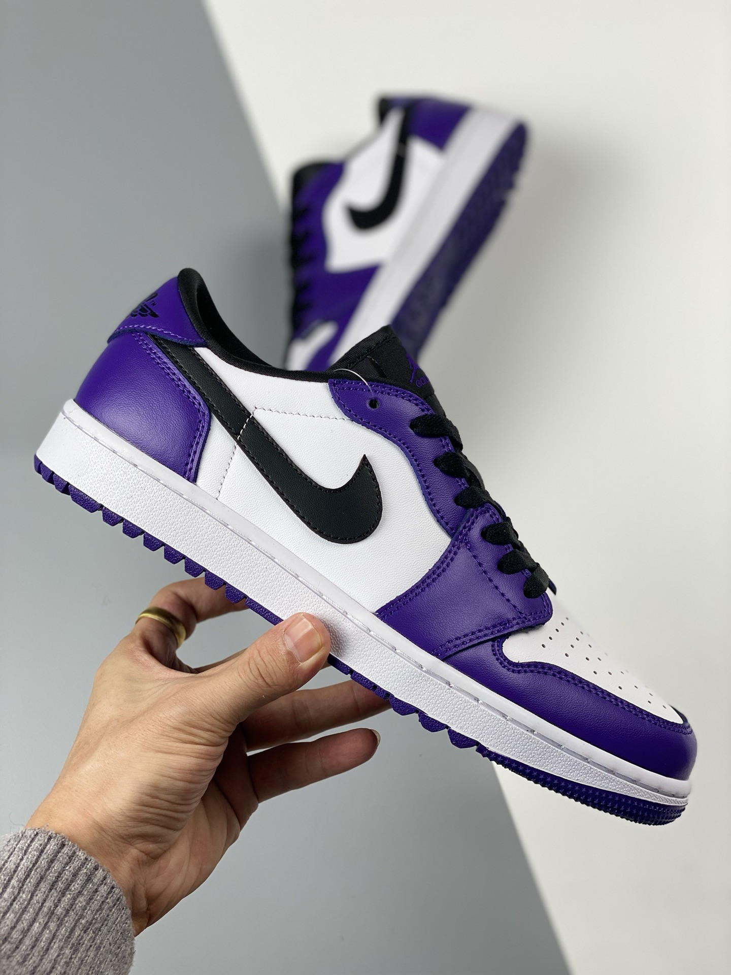 Air Jordan 1 Low Golf White Court Purple-University Red-Black For Sale