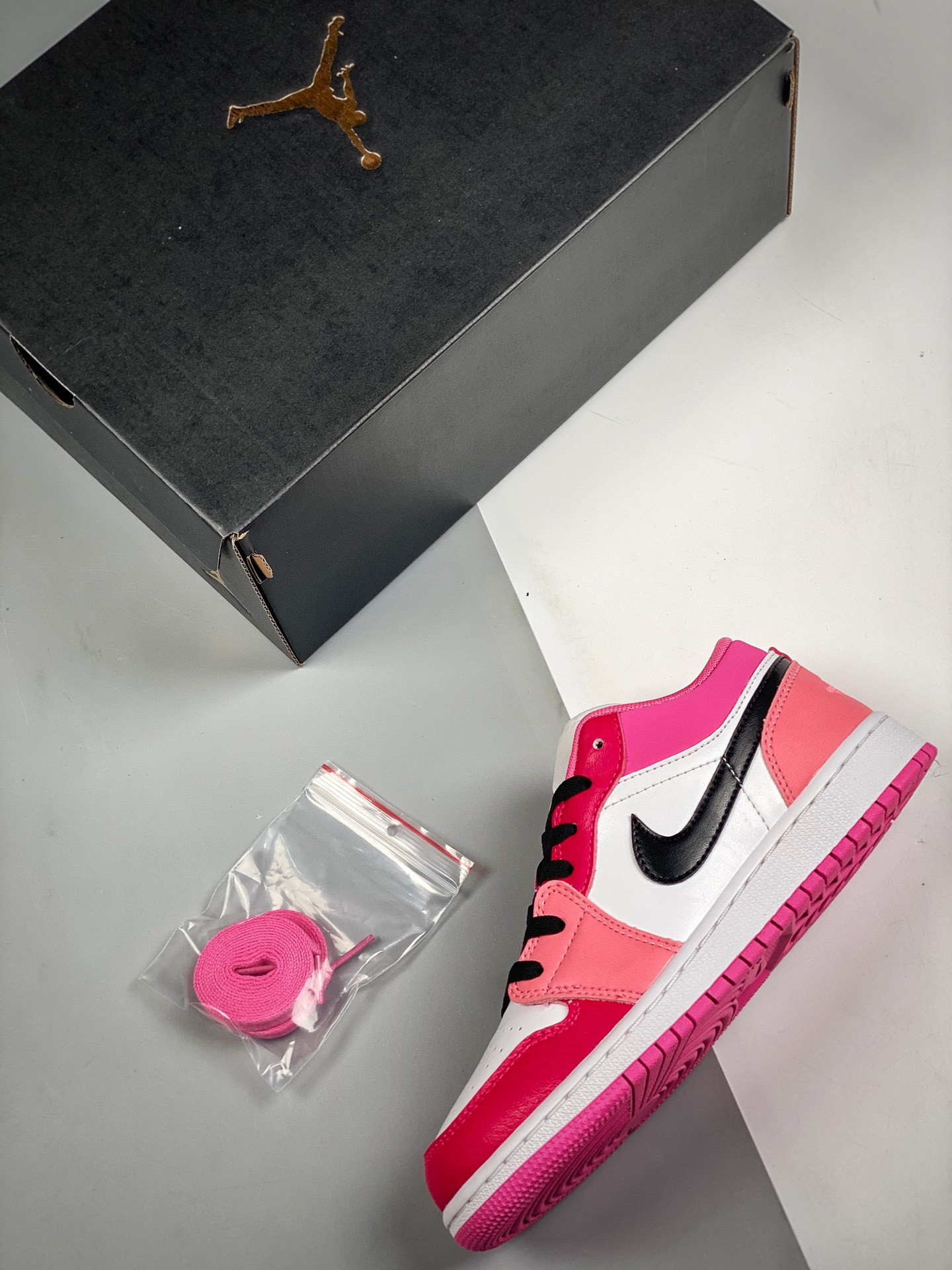 Air Jordan 1 Low Pink and Red 553560-162 For Sale