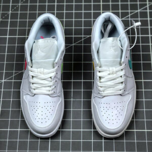 Air Jordan 1 Low White Multi-Color Swoosh CW7033-100 For Sale