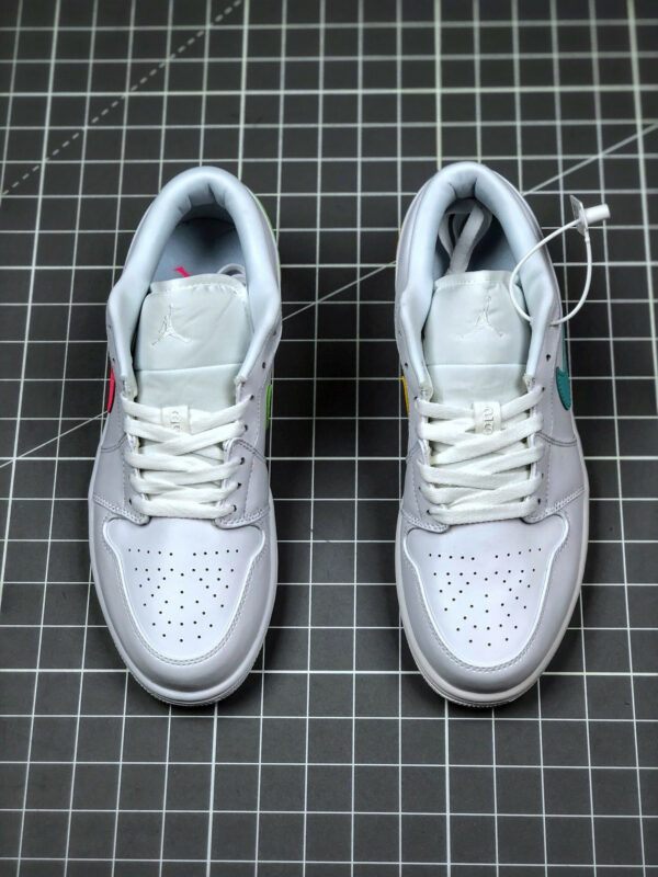 Air Jordan 1 Low White Multi-Color Swoosh CW7033-100 For Sale