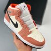 Air Jordan 1 Mid Orange Suede Team Orange Black-White-Iron Grey DV1336-800 For Sale