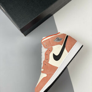 Air Jordan 1 Mid Orange Suede Team Orange Black-White-Iron Grey DV1336-800 For Sale