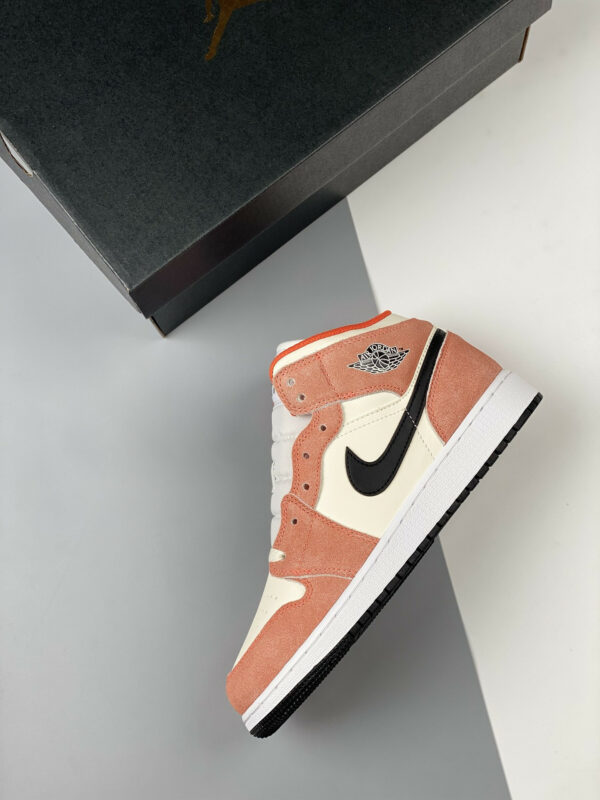 Air Jordan 1 Mid Orange Suede Team Orange Black-White-Iron Grey DV1336-800 For Sale