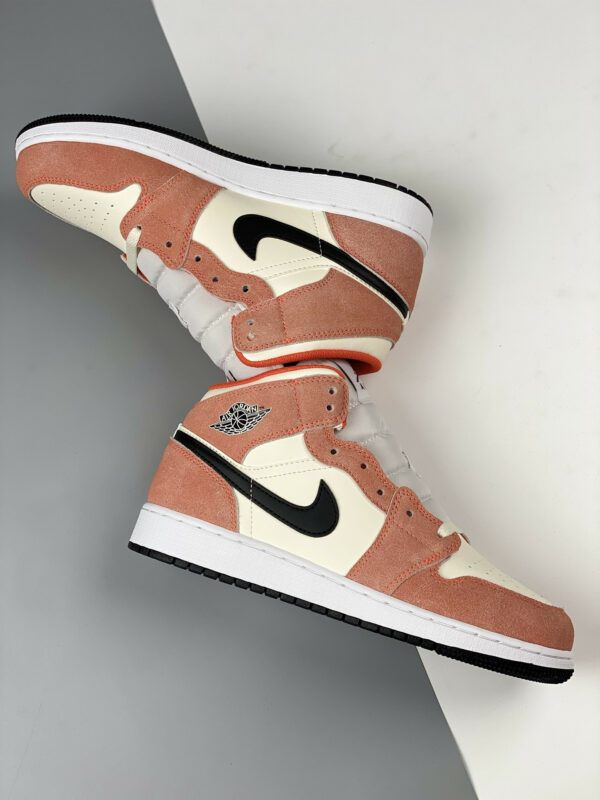 Air Jordan 1 Mid Orange Suede Team Orange Black-White-Iron Grey DV1336-800 For Sale