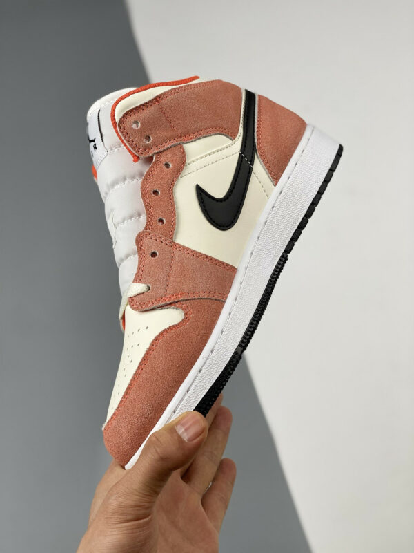 Air Jordan 1 Mid Orange Suede Team Orange Black-White-Iron Grey DV1336-800 For Sale