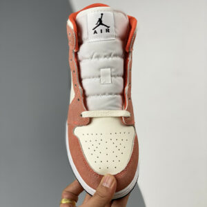 Air Jordan 1 Mid Orange Suede Team Orange Black-White-Iron Grey DV1336-800 For Sale