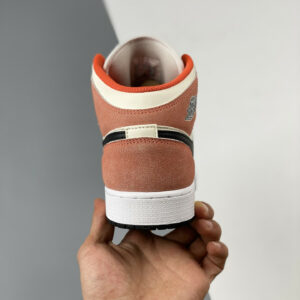 Air Jordan 1 Mid Orange Suede Team Orange Black-White-Iron Grey DV1336-800 For Sale