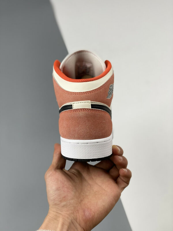 Air Jordan 1 Mid Orange Suede Team Orange Black-White-Iron Grey DV1336-800 For Sale