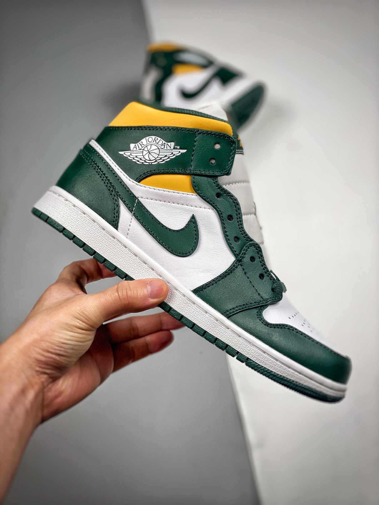 Air Jordan 1 Mid Seattle Supersonics Green Yellow For Sale