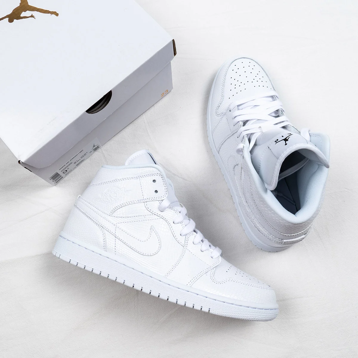 Air Jordan 1 Mid White Snakeskin BQ6472-110 For Sale