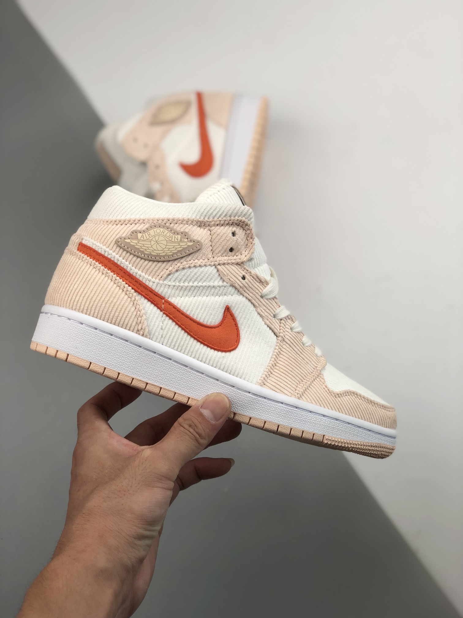 Air Jordan 1 Mid Corduroy Sail Orange Quartz For Sale