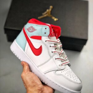 Air Jordan 1 Mid GS White Topaz Mist 555112-104 For Sale