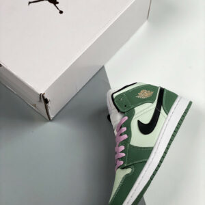 Air Jordan 1 Mid SE Dutch Green Black-Barely Green For Sale