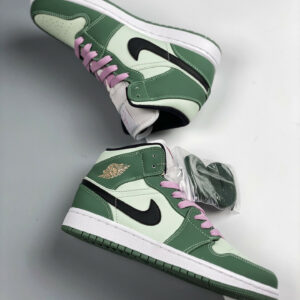 Air Jordan 1 Mid SE Dutch Green Black-Barely Green For Sale