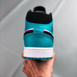 Air Jordan 1 Mid South Beach Turbo Green Black-Hyper Pink-Orange Peel On Sale