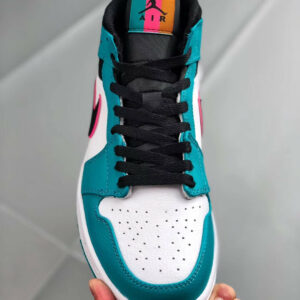 Air Jordan 1 Mid South Beach Turbo Green Black-Hyper Pink-Orange Peel On Sale