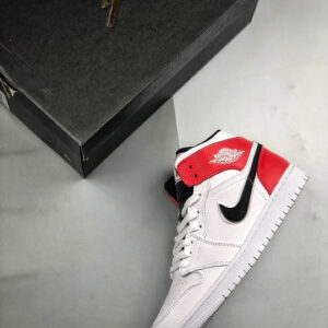 Air Jordan 1 Mid White Red Black 554724-116 On Sale