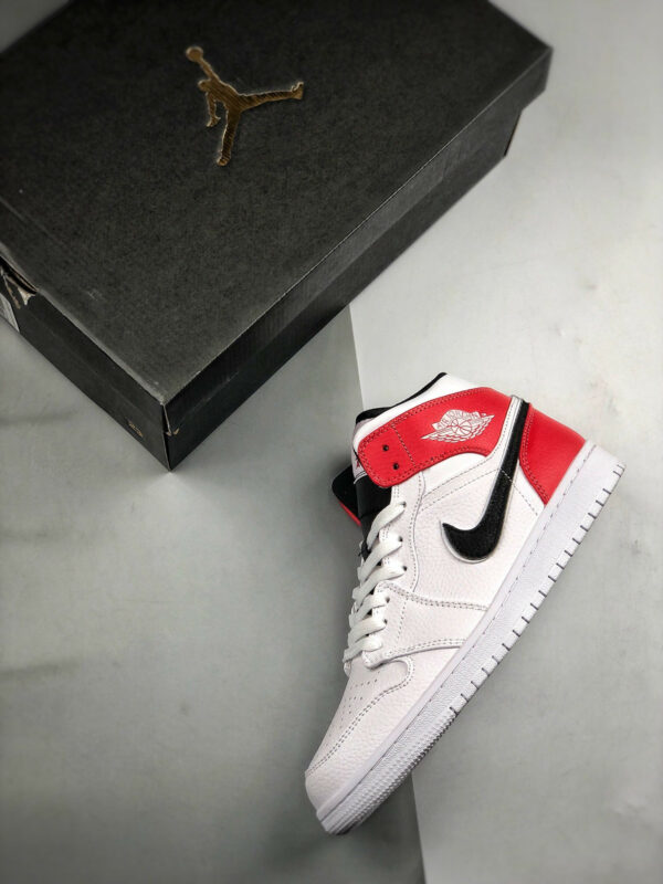 Air Jordan 1 Mid White Red Black 554724-116 On Sale