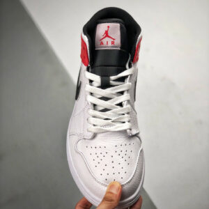 Air Jordan 1 Mid White Red Black 554724-116 On Sale