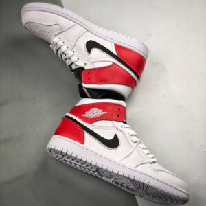 Air Jordan 1 Mid White Red Black 554724-116 On Sale